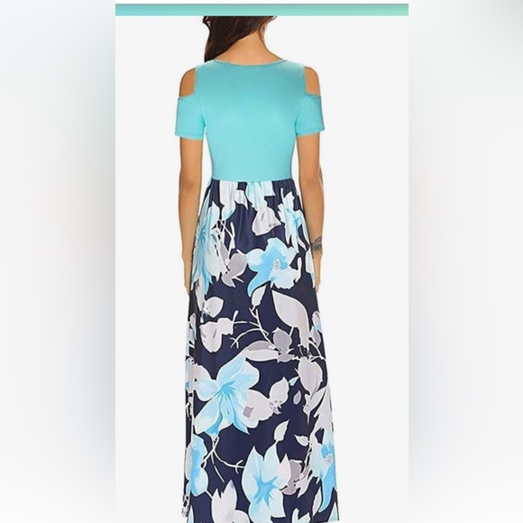 Stylewood short sleeve, cold shoulder floral maxi dress w/ pockets size XX large - Picture 2 of 16